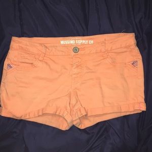 Orange jean shorts